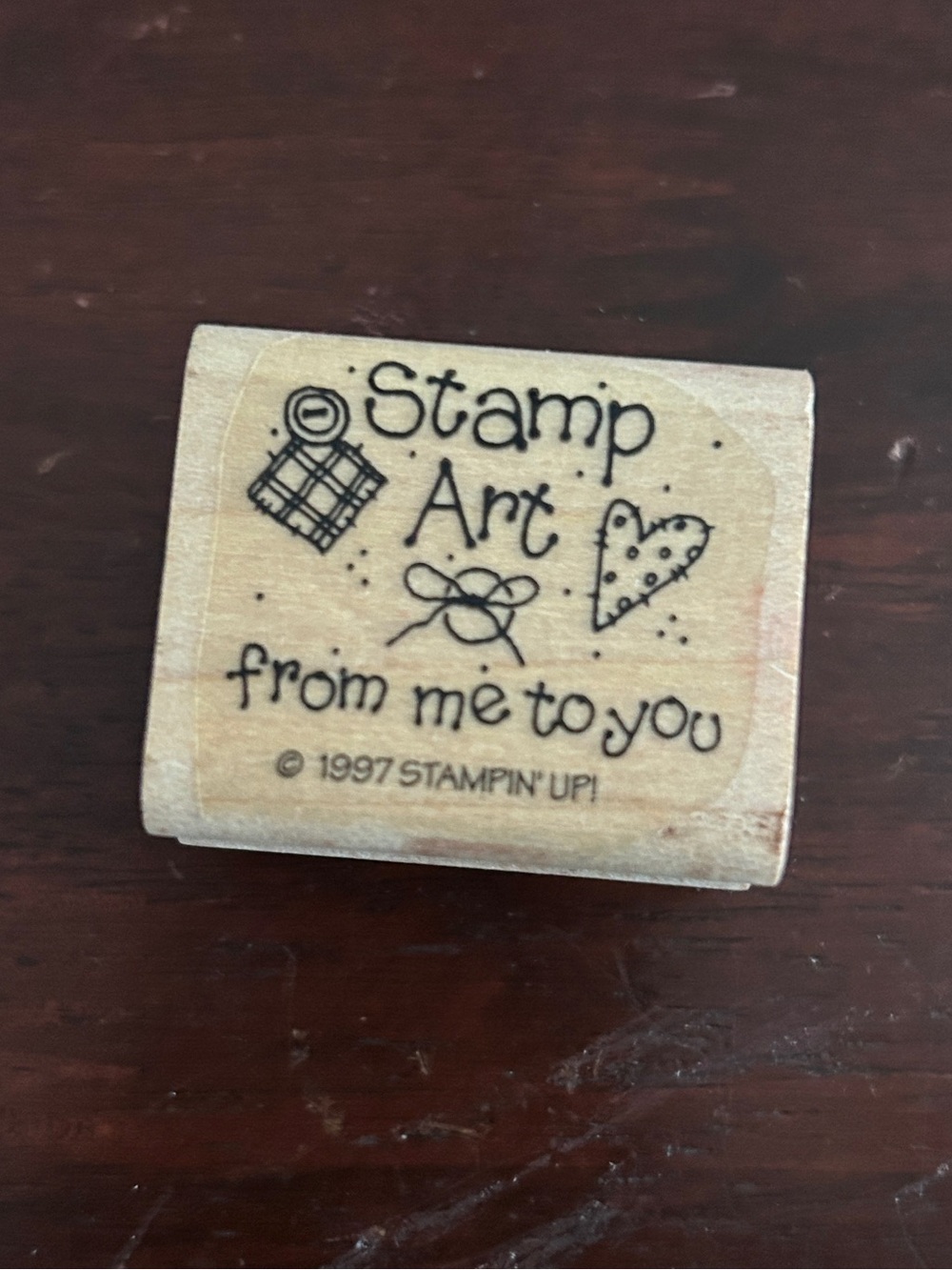 Vintage 1997 Stampin Up Stamp Art From Me to You Rubber Stamp